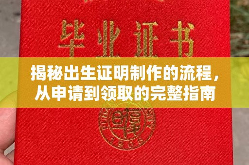 伊吾揭秘出生证明制作的流程，从申请到领取的完整指南